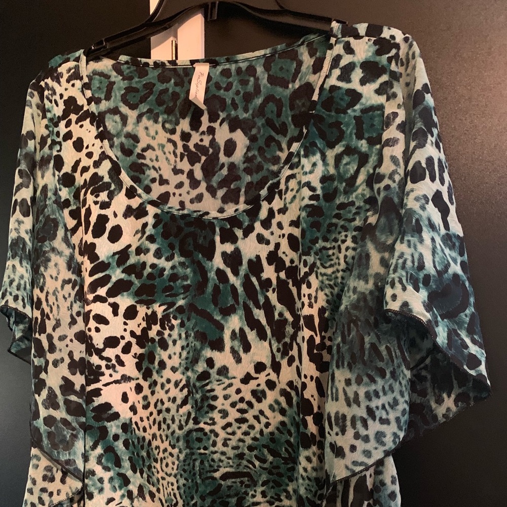Dressy animal print blouse